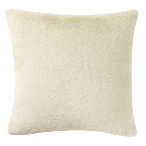 Bristol Cream Faux Fur Throw Pillow, 18"