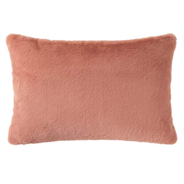 Bristol Blush Faux Fur Throw Pillow, 14x20