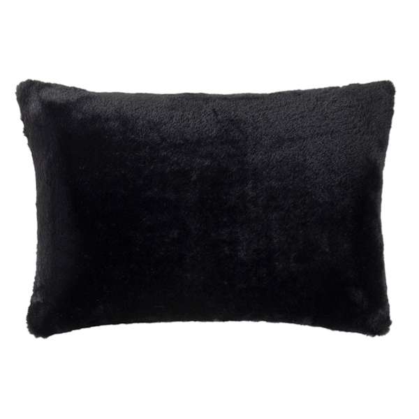 Bristol Black Faux Fur Throw Pillow, 14x20