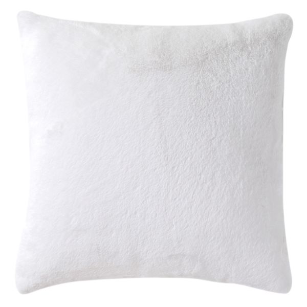 Bristol White Faux Fur Throw Pillow, 18"