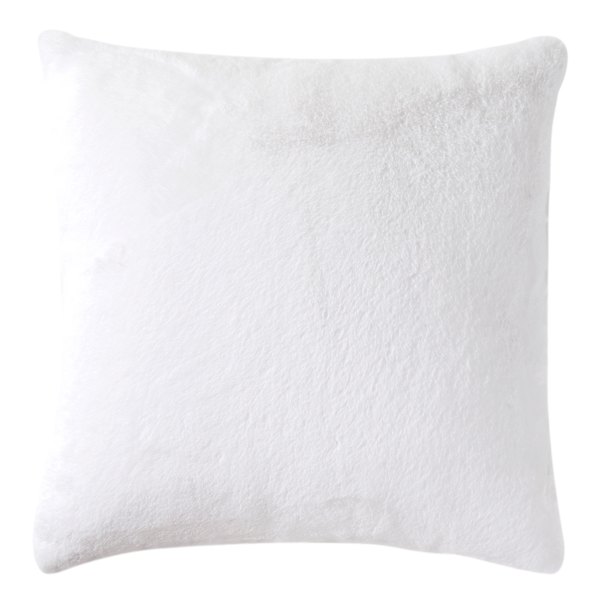 Bristol White Faux Fur Throw Pillow, 24"