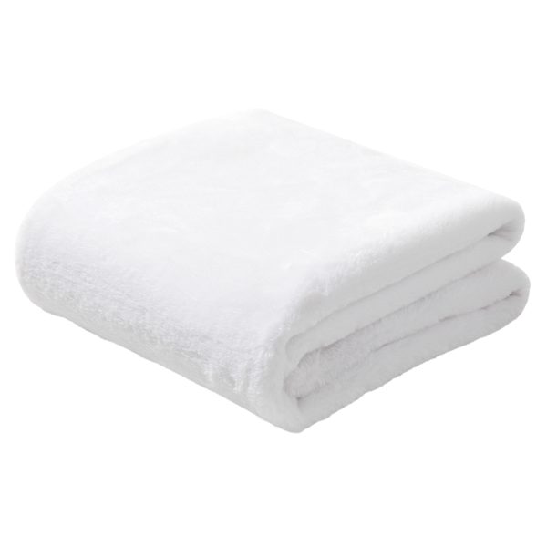 White Bristol Faux Fur Throw Blanket, 50x60