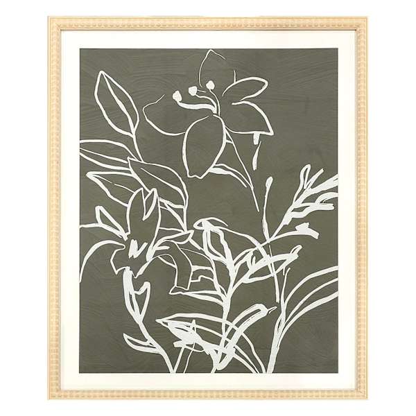 Soul Searcher Glass Framed Floral Sketch Wall Art, 25x31