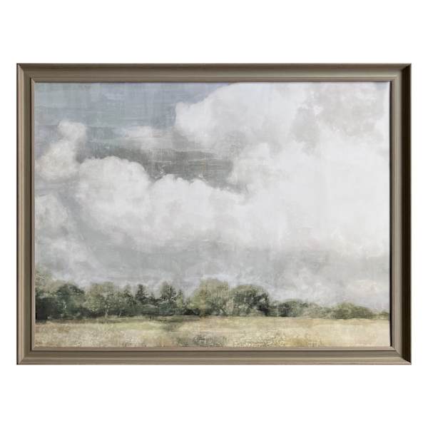 Glass Framed Prairie Clouds Wall Art, 44x34