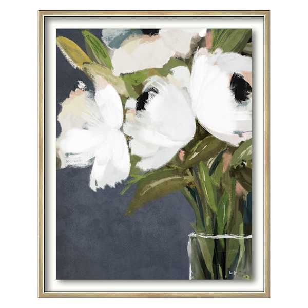 Glass Framed Floral Print Wall Art, 25x31