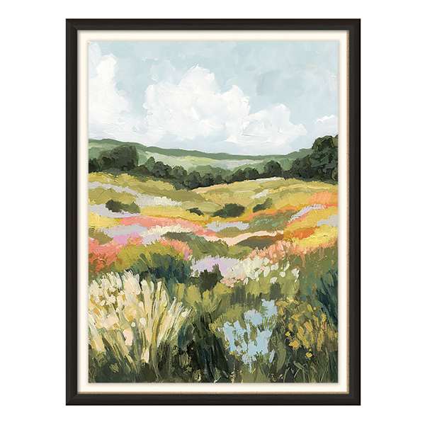 Glass Framed Landscape Print Wall Art, 32x42