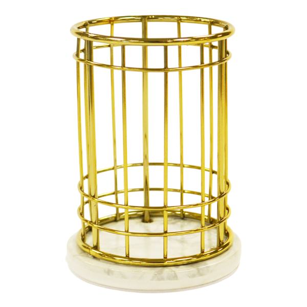 Marlon Harvest Gold Wire Ceramic Pencil Cup Holder