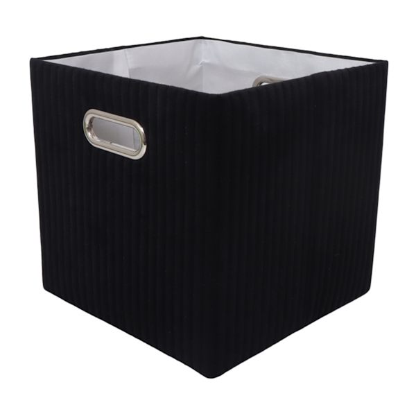 Black Velvet Foldable Storage Basket