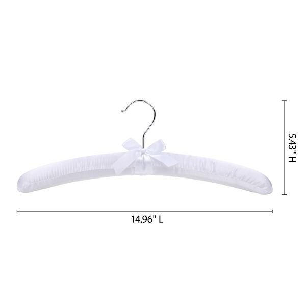 6-Piece Satin Hangers, White