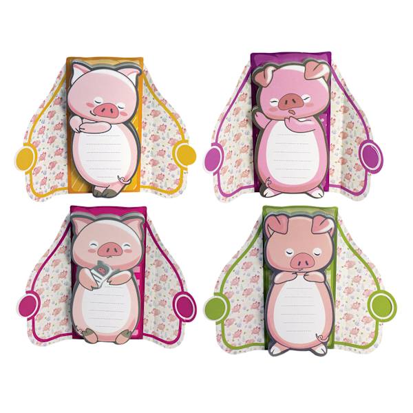 Pigs in a Blanket Notepads, Assorted Colors