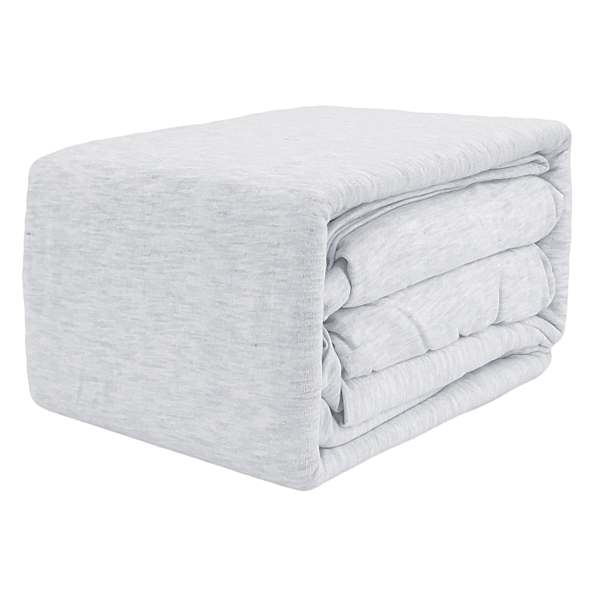 4-Piece Light Grey Jersey Sheet Set, Full