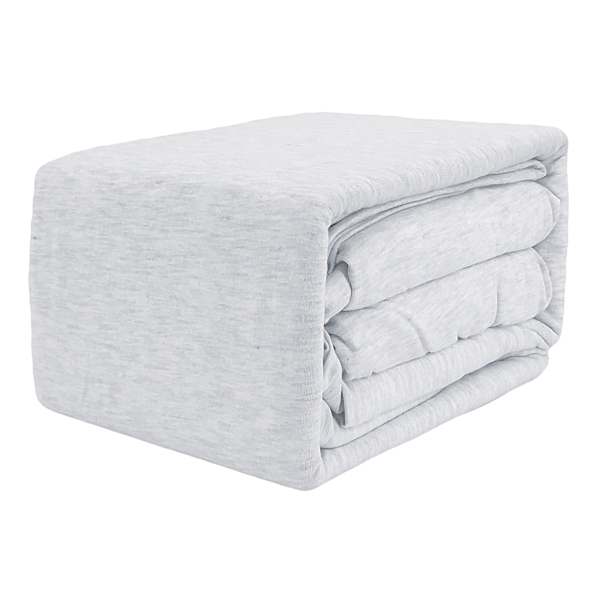 4-Piece Light Grey Jersey Sheet Set, Queen