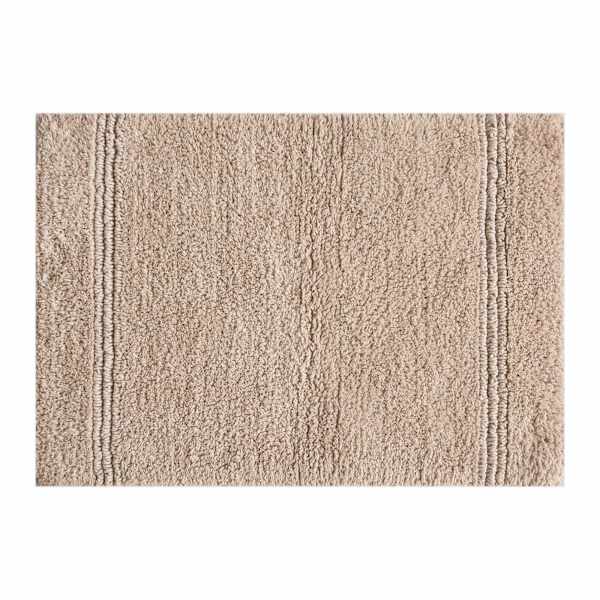 2-Pack Brown Simple Stripe Bath Rug Set, 17x24 & 20x32