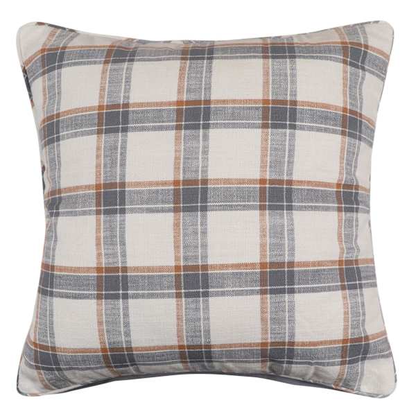 Honeybloom Woven Plaid Throw Pillow, 18"