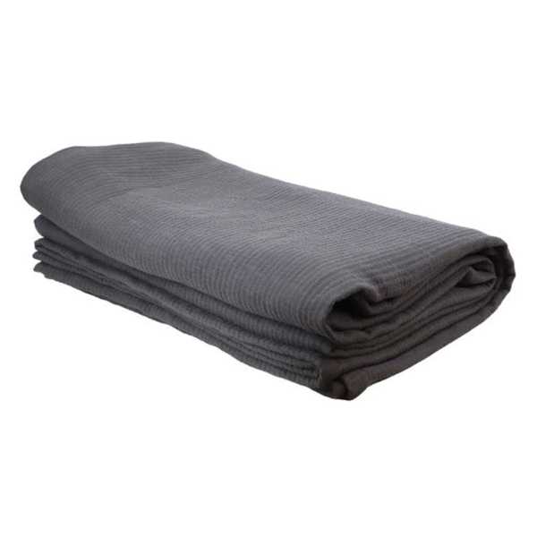 Honeybloom 3-Piece Dark Grey Cotton Dash Matelasse Coverlet Set, Full/Queen