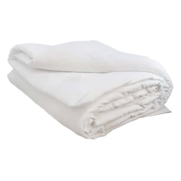 Honeybloom 3-Piece White Cotton Dash Matelasse Duvet Set, Full/Queen