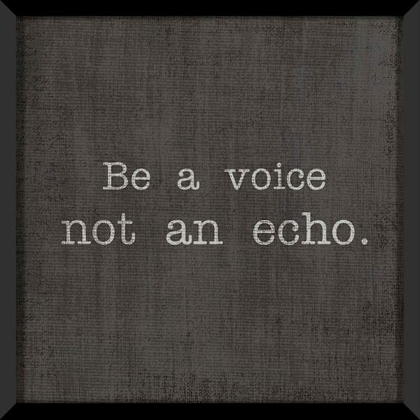 Glass Framed Be a Voice Not an Echo Wall Sign, 12"