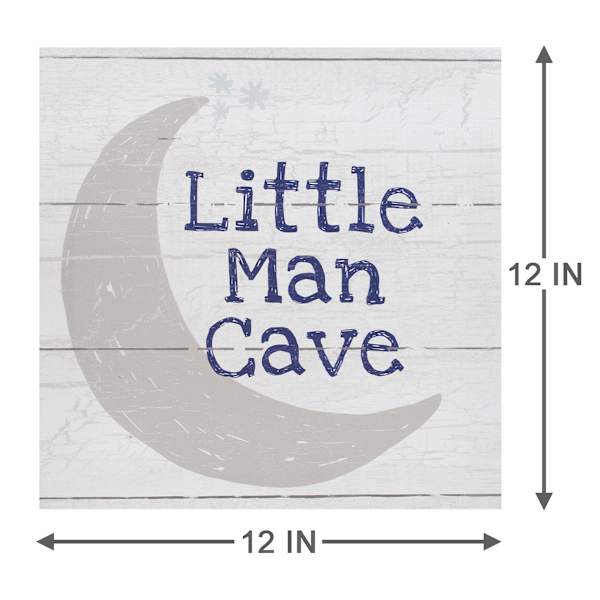 Little Man Cave Plank Canvas Wall Art, 12"