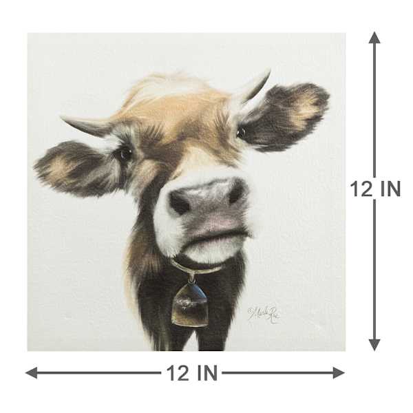 Bessie Cow Canvas Wall Art, 12"