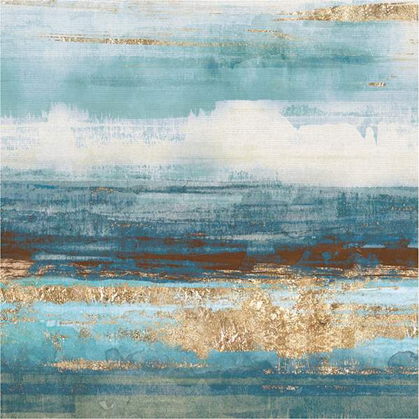 Aqua Striations Canvas Wall Art, 12"