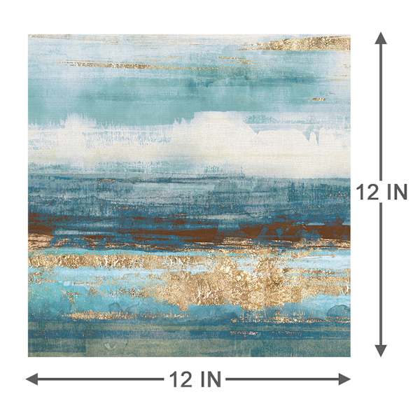 Aqua Striations Canvas Wall Art, 12"