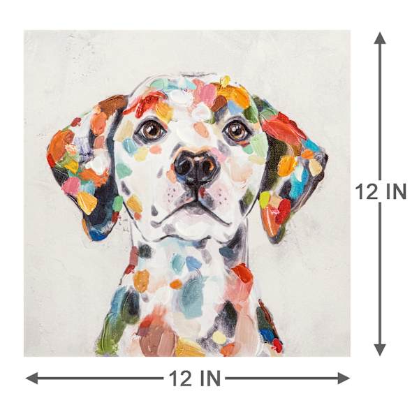 Rainbow Dog Portrait Canvas Wall Art, 12"