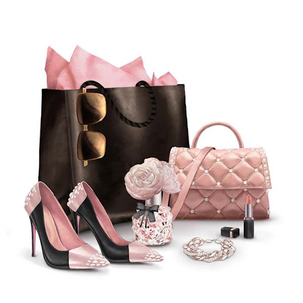 Fashion Heels with Bag Canvas Wall Art, 12"