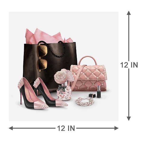 Fashion Heels with Bag Canvas Wall Art, 12"