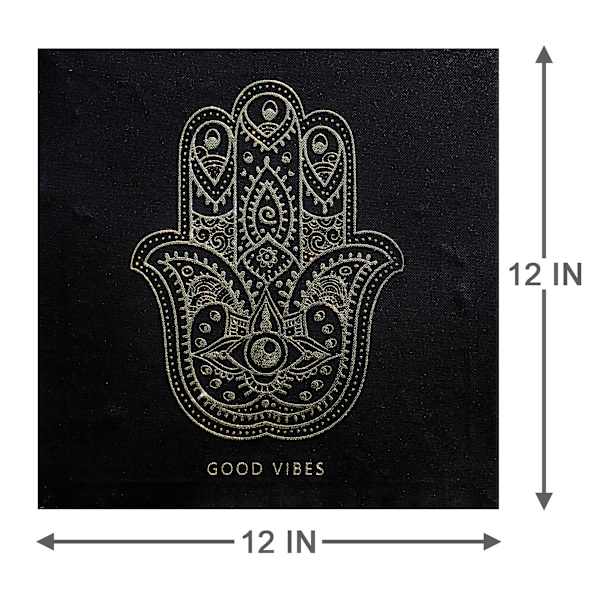 Hamsa Hand Canvas Wall Art, 12"