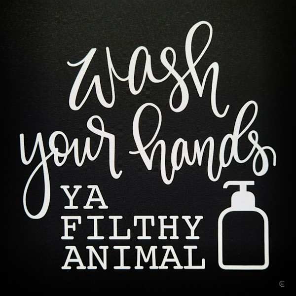 Wash Your Hands Ya Filthy Animal Canvas Wall Art, 12"