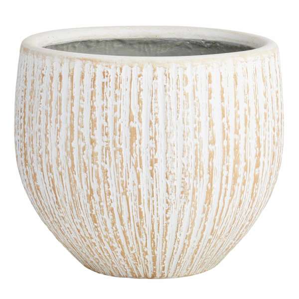 White Bark Design Concrete Outdoor Planter, Medium