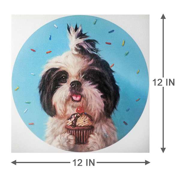 Birthday Puppy Canvas Wall Art, 12"