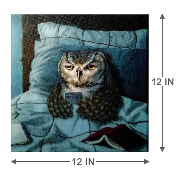 Night Owl Canvas Wall Art, 12"