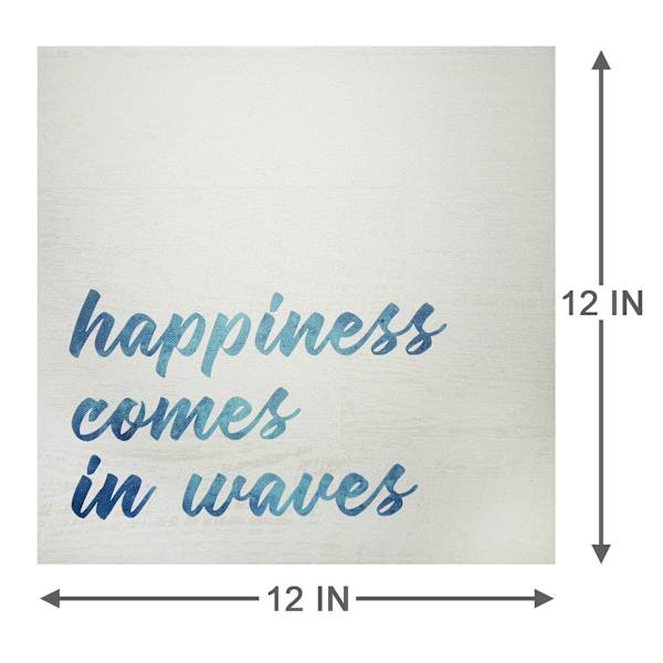Ty Pennington Happiness Comes in Waves Canvas Wall Sign, 12"