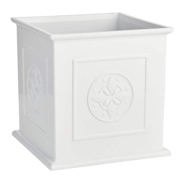 Providence White Bernalla Square Outdoor Planter, Large