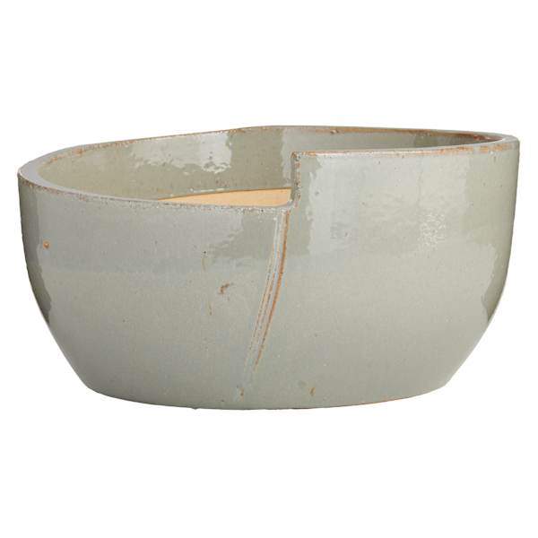 Crosby St. Grey Petal Low Bowl Outdoor Planter, Large