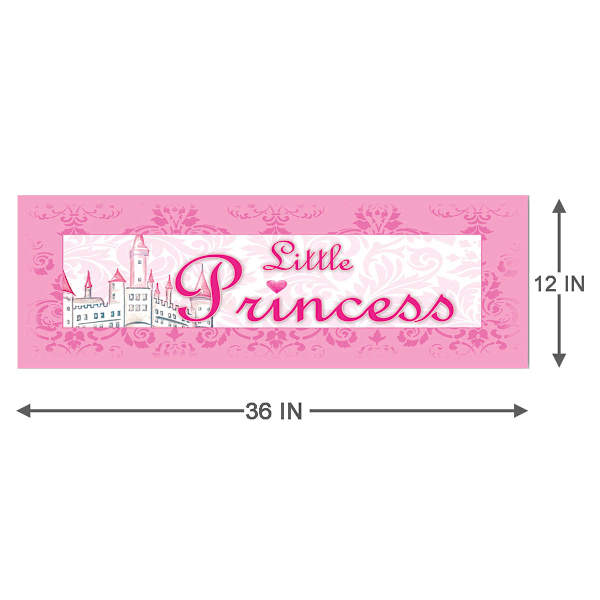 Pink Little Princess Canvas Wall Art, 12x36