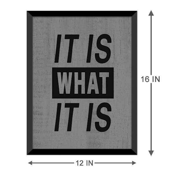Glass Framed It Is What It Is Wall Sign, 12x16