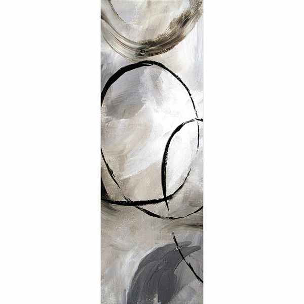 Allegro Grey Abstract Canvas Wall Art, 12x36