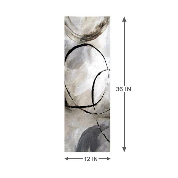 Allegro Grey Abstract Canvas Wall Art, 12x36