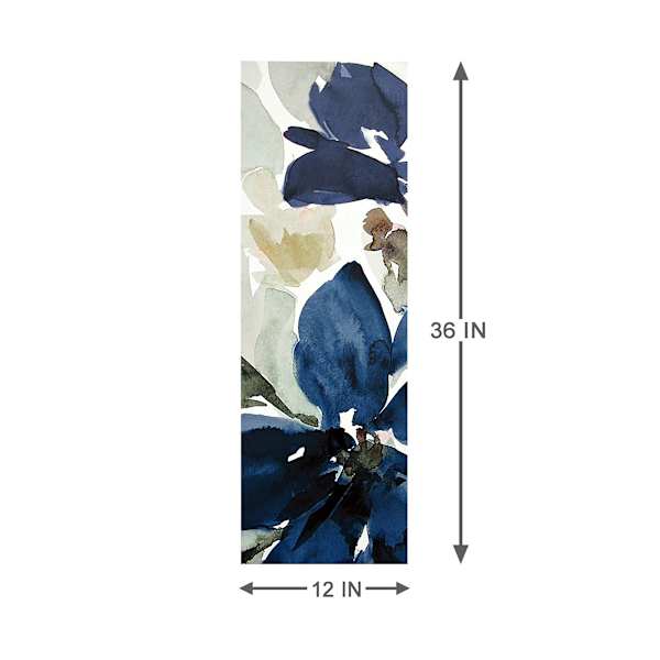 Glorious Blue Blooms Panel Canvas Wall Art, 12x36