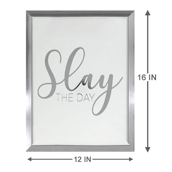 Glass Framed Slay the Day Wall Sign, 12x16