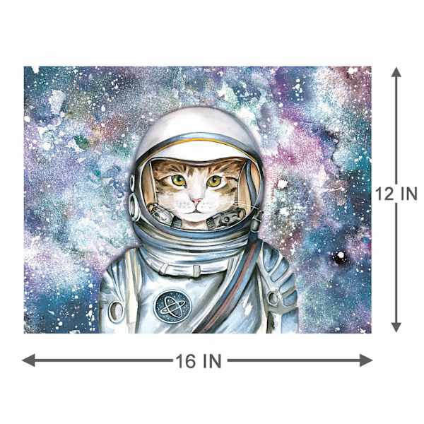 Cat in Space Canvas Wall Art, 12x16