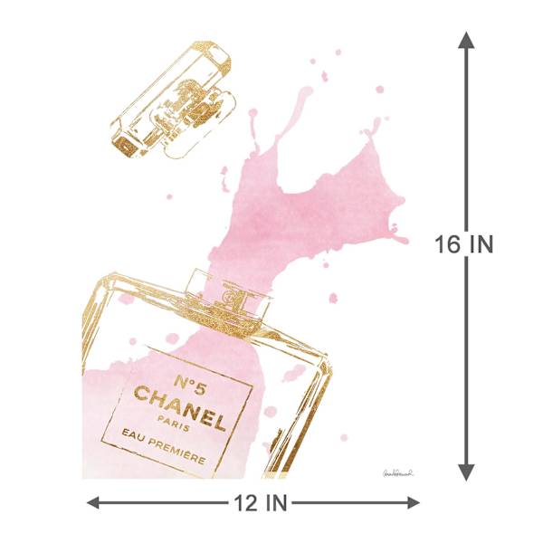 Fashion Bottle Splash with Foil Canvas Wall Art, 12x16
