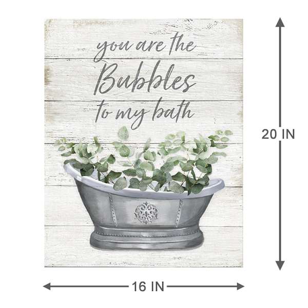 You Are The Bubbles To My Bath Canvas Wall Art, 16x20
