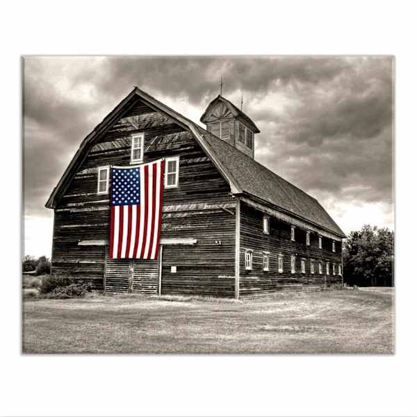 Americana Barn Textured Canvas Wall Art, 16x20