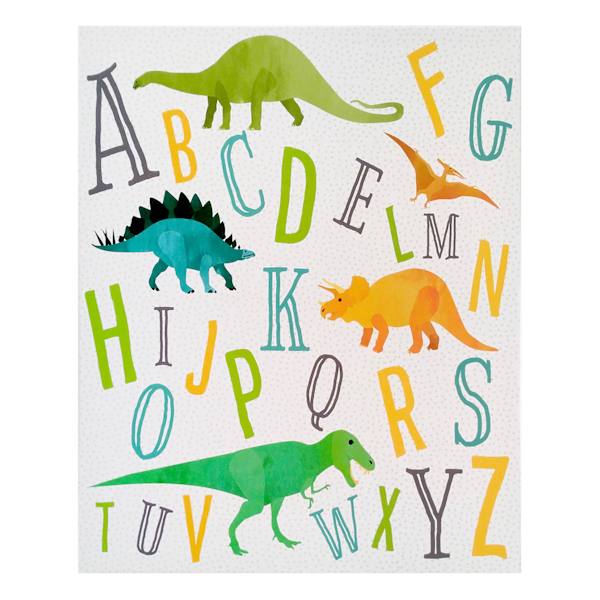 Dinosaur Alphabet Canvas Wall Art, 16x20