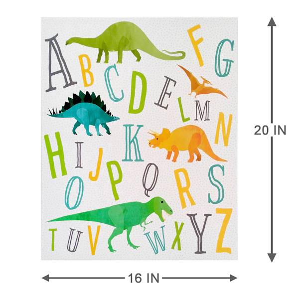 Dinosaur Alphabet Canvas Wall Art, 16x20