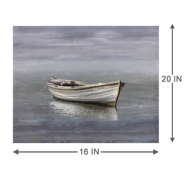 When Boats Rest Textured Canvas Wall Art, 16x20