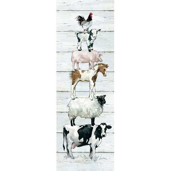 Animal Farm Stack Canvas Wall Art, 12x36